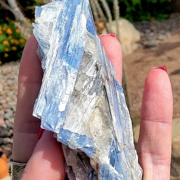 Beautiful Brazilian Blue Kyanite with Quartz Inclusions - Picture 6 of 12